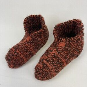 VTG Handmade Warm Crochet Knit Adult Slipper Booties Socks Hipster House Shoes